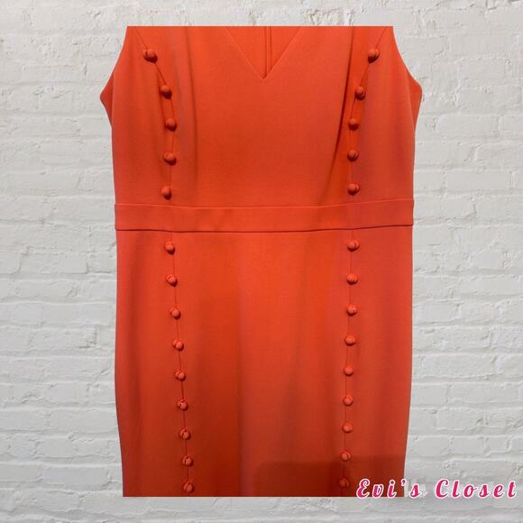 Calvin Klein Modern Essentials Porcelain Woman"s Midi Dress Coral Size 12 - Picture 6 of 12